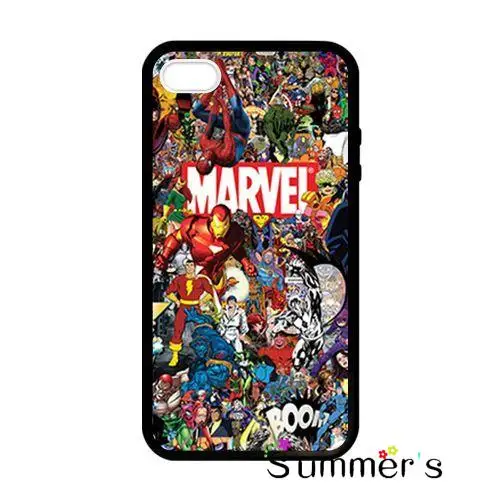 Marvel Superhero Защитный мобильного телефона чехол для iphone 4s 5s 5c 6 s plus Samsung Galaxy S3/4/5/6/edge +