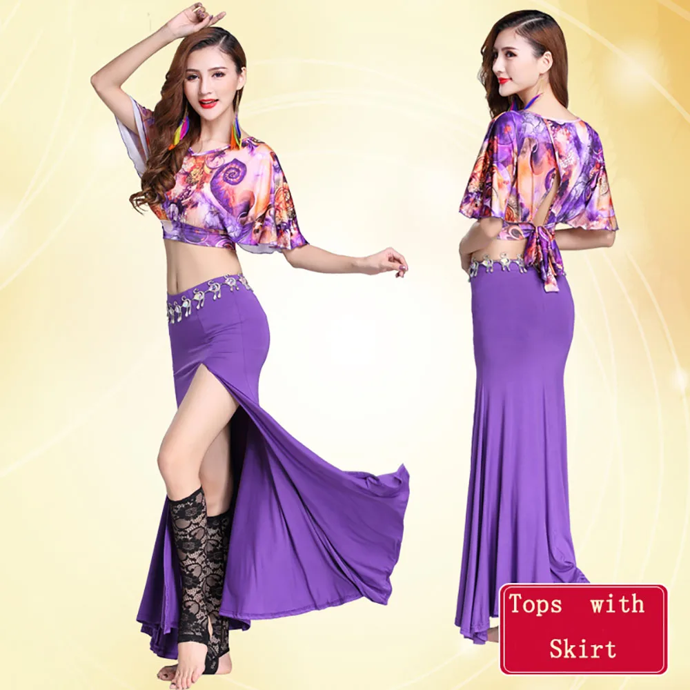 Женские костюмы для танца живота черные красные синие фиолетовые из 2 предметов