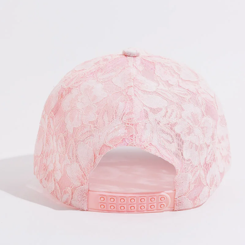 Женская кружевная стандартная однотонная розовая белая синяя шляпа Снэпбэк
