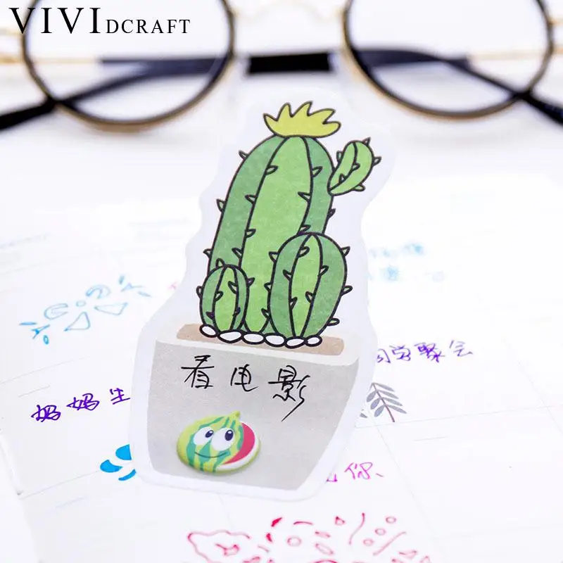 Vividcraft мультфильм Label Стикеры кактус индекс Примечания ручной инструмент Papelaria