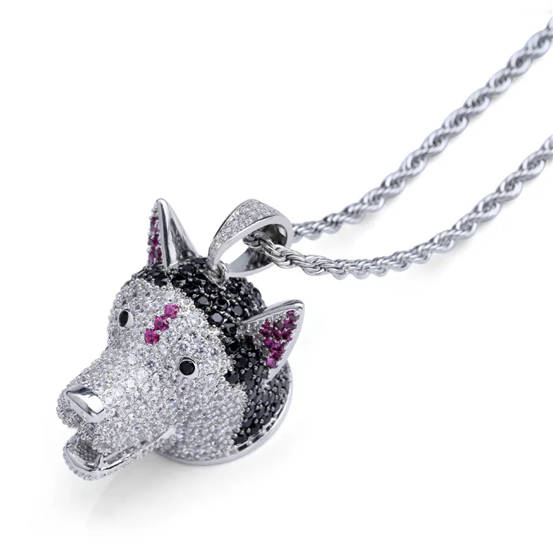 

Lucky Sonny Brand New 3D Dog Pendant Hip Hop Animal Charm Zircon Paved Necklace & Pendant Men Jewelry Bling Bijoux Free Shipping