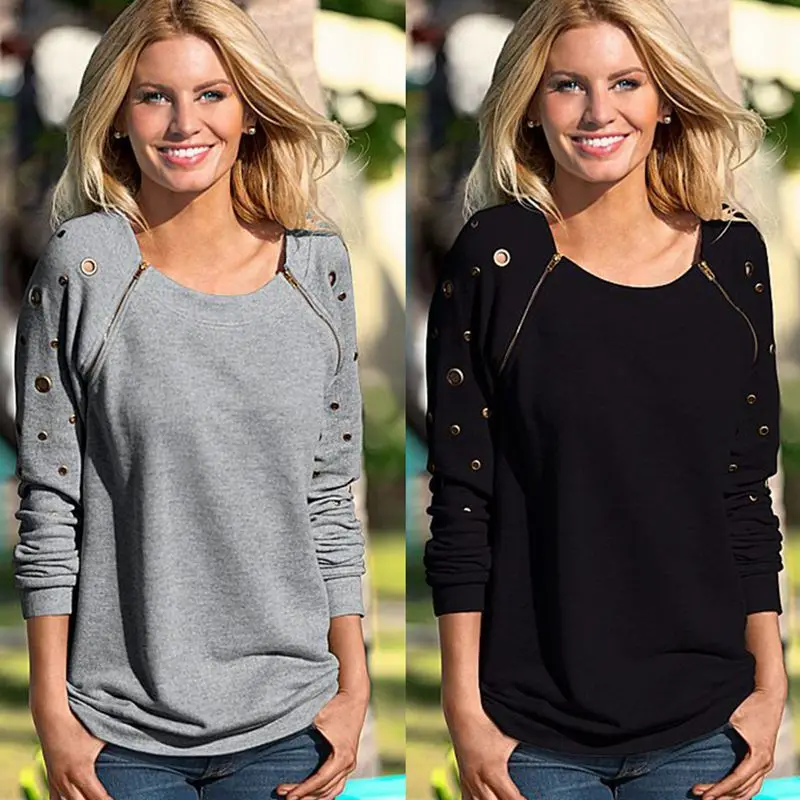 Женский спортивный костюм на молнии с заклепками тонкий свитшот в европейском