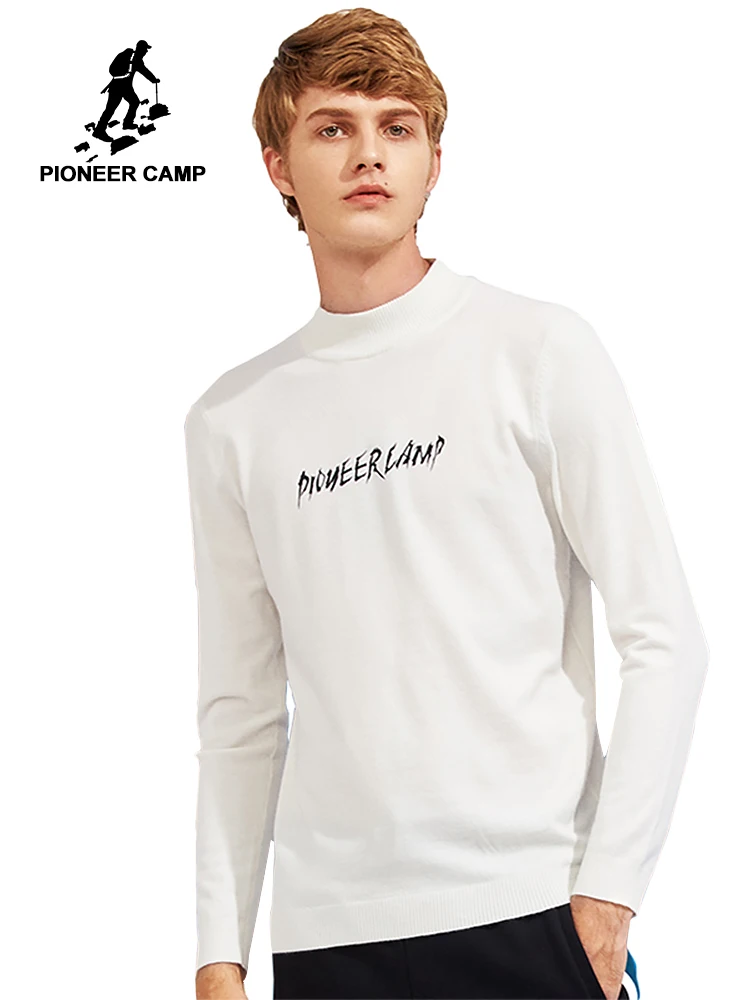 Мужской Повседневный свитер Pioneer Camp Классический с высоким воротом и принтом в