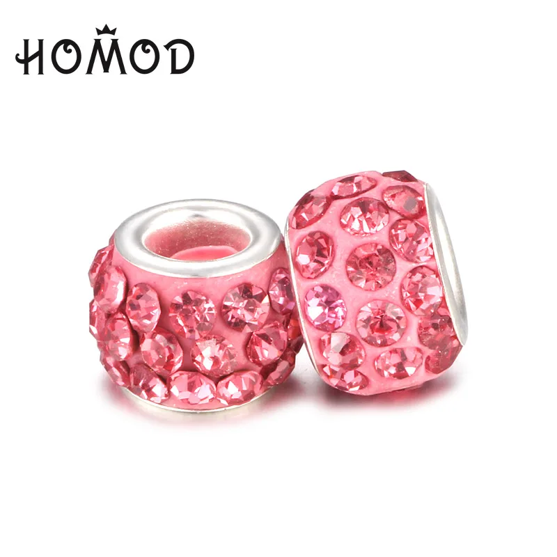 18 HOMOD модные 19 цветов DIY Стразы из смолы бусины Подходит для PandoraFits бренд подвески, браслеты, ожерелья Европейский ювелирные изделия - Окраска металла: 18