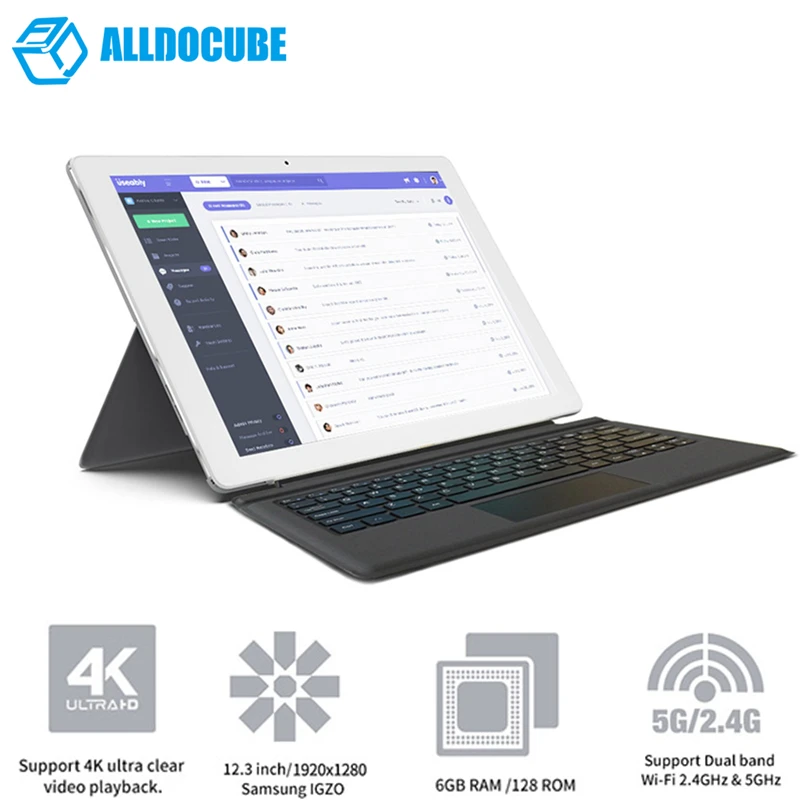 ALLDOCUBE IWork 3X 12.3'' Tablet PC With Keyboard Windows 10 Intel Apollo Lake N3450 Quad Core 2.2GHz 6GB+128GB HDMI Tablets |