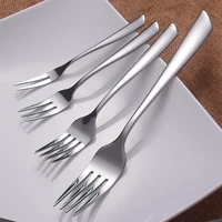 hot 6pcs stainless steel dinner fork table fork set salad dessert fruit forks for kitchen dining bar dinner fork cutlery set
