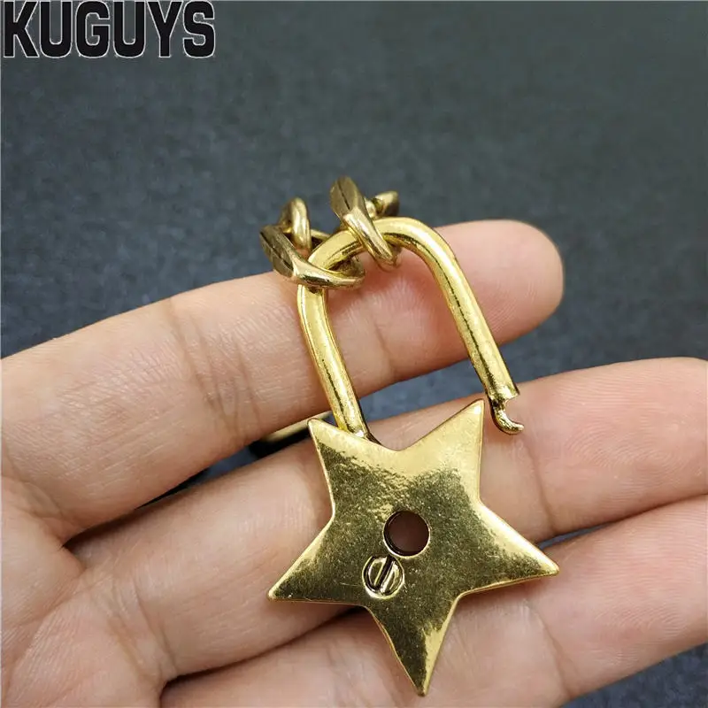 KUGUYS Трендовое ювелирное изделие Золотое металлическое ожерелье с кулоном в виде звезды женские винтажные толстые цепи Чокеры ожерелье Девушка рок крутые аксессуары