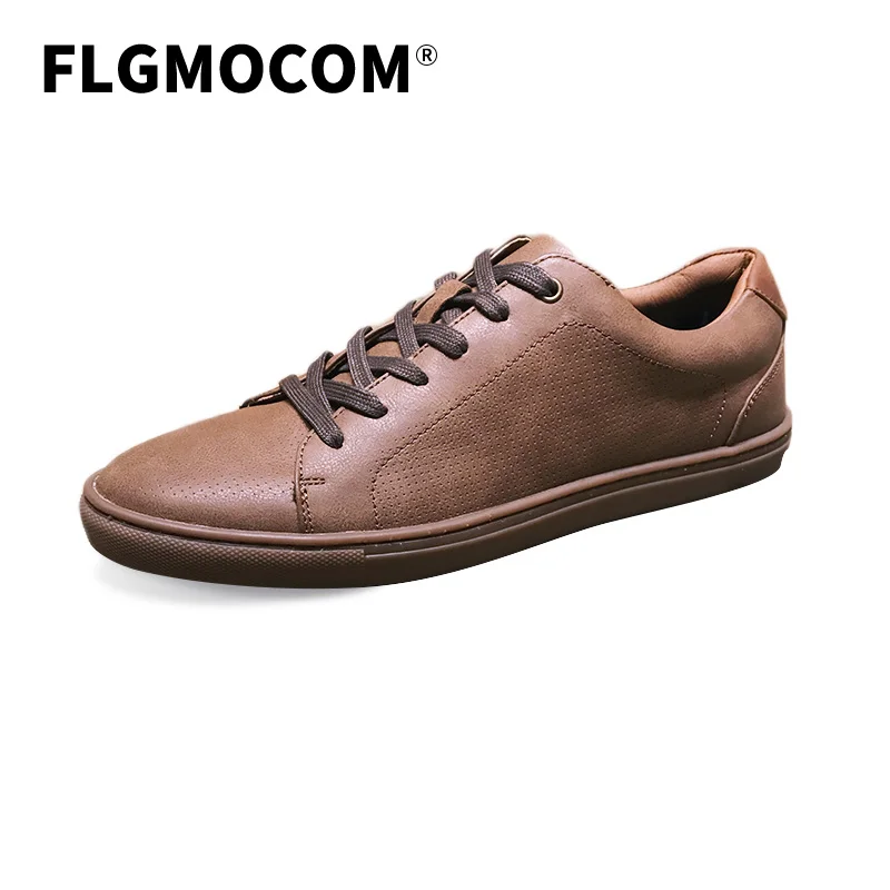 FLGMOCOM 2019 Casual Leather Shoes Men Fashion Sneakers Footwear Comfortable Male Quality Loafers Lace Non-slip | Обувь