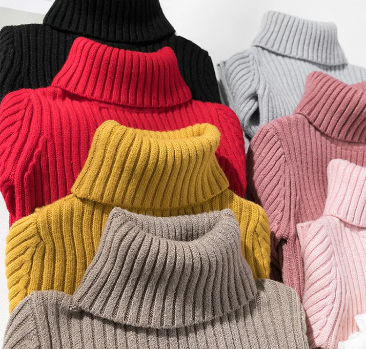 Свитера для маленьких мальчиков и девочек Зимний вязаный пуловер с длинным