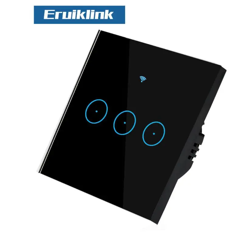 3 Gang WIFI Switch 1/2/3 с Wi-Fi сенсорный выключатель настенный светильник ЕС Панель Беспроводной разведки синхронизации и пульт дистанционного управления Управление приложение работает с Google Home, Alexa - Цвет: 3 Gang WIFI Switch