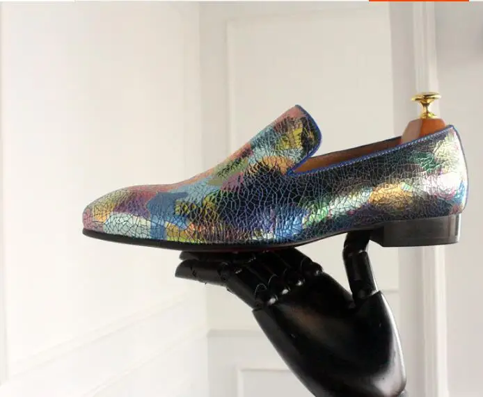 Туфли мужские из натуральной кожи дышащие без застежки на плоской подошве с