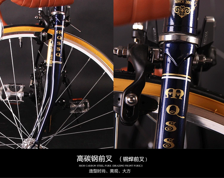 Дорожный Велосипед fixie bike 700C Винтажный велосипед с фиксированной передачей 14 скоростей Дорожный велосипед