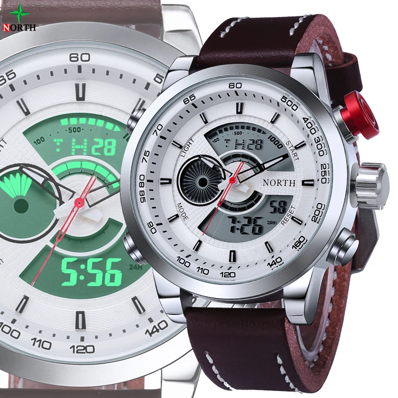Северные мужские спортивные часы светодиодный цифровые бирка водонепроницаемые