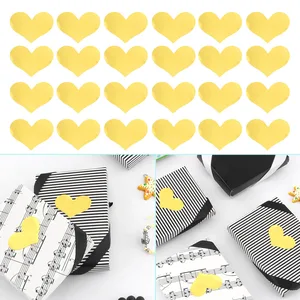 240Pcs10 Sheets Golden Heart Gold Handmade Cake Candy Packaging Sealing Label Sticker Baking DIY Gift Party Stickers