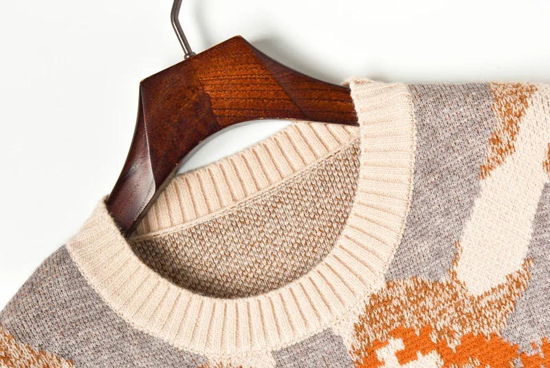 Runway Sweater For Women 2019 Autumn Snows Embroidery Camouflage mujer Loose Casual Khaki Pullover Knitted Top Jumper | Женская одежда