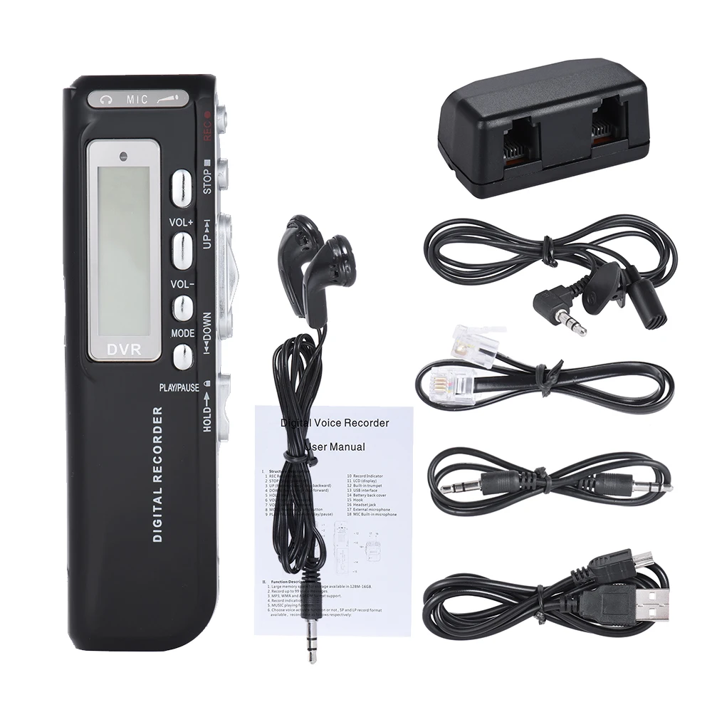 8 ГБ USB флэш Цифровой диктофон Регистраторы голосовой цифровой аудио MP3