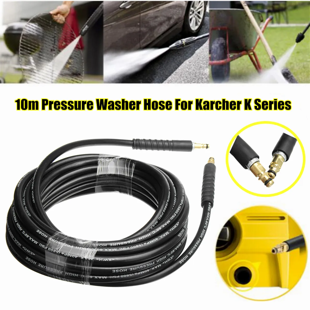 10m High Pressure Washer Water Cleaning Hose Pure Copper for K K2 K3 K4 K5 Car Wash