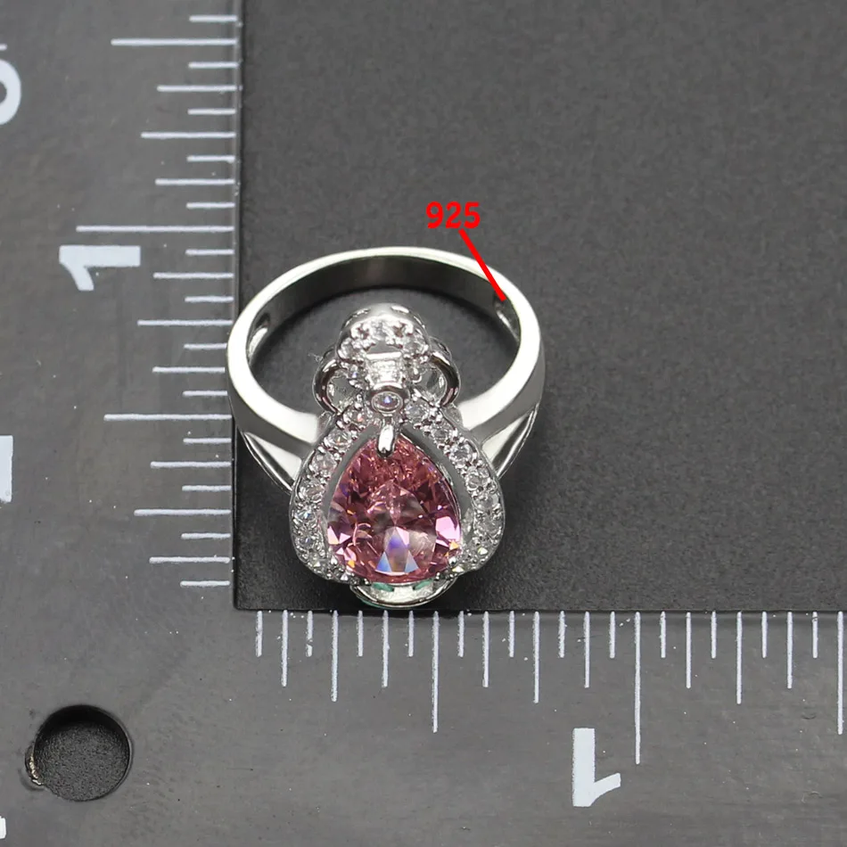 Новое поступление розовый белый циркон Ювелирные наборы для Для женщин матери