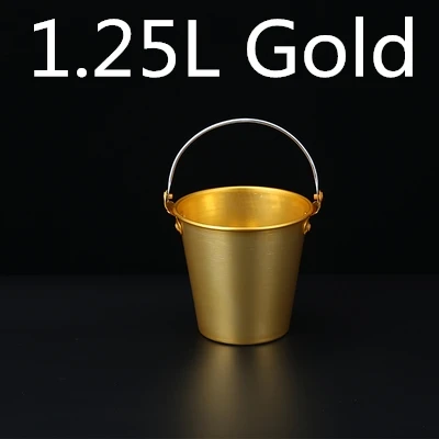 Gold 1.25L 1.25L/1.75L серебряное/медное/золотое/синее/зеленое ведро для льда из нержавеющей стали, ведро для льда, вино, шампанское, охладитель пива, ледяные бочки - Цвет: Gold 1.25L