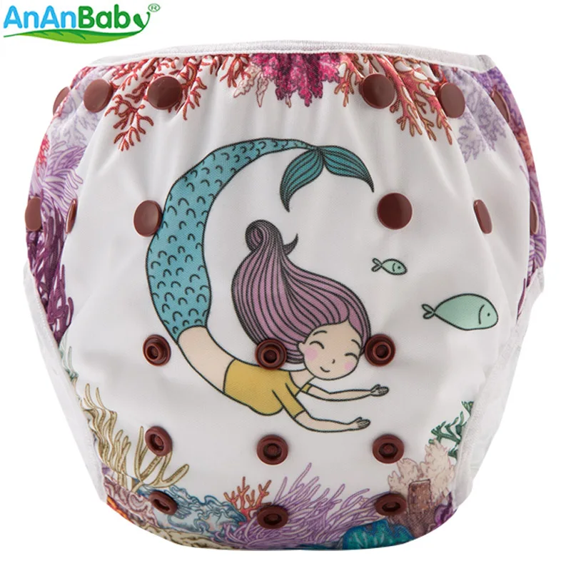 SM-DY12 AnAnBaby пеленки для плавания многоразовые унисекс милый мультфильм купальные подгузники положение принты летняя одежда для плавания Брюки - Цвет: SM-DY12