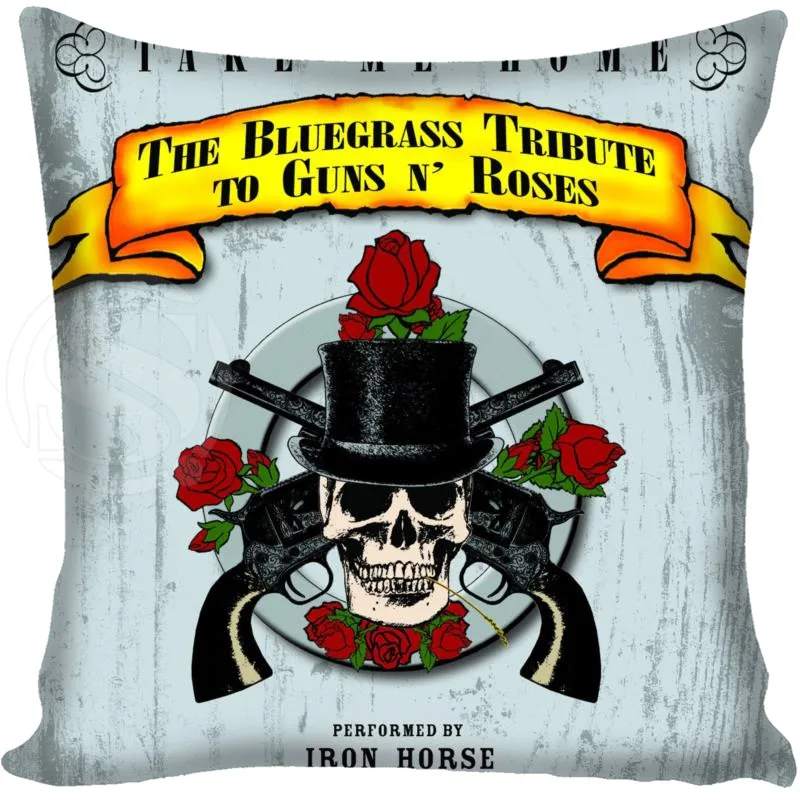 Custom Guns N' Roses Square Pillowcase Custom Zippered Bedroom Home Pillow Cover Case 1pcs custom 40x40cm - Цвет: 3
