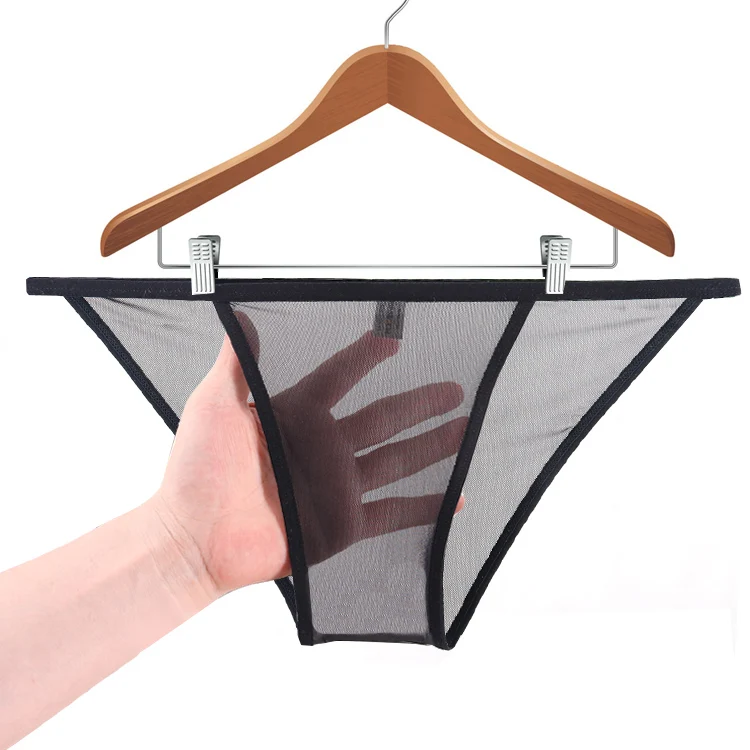 

Male a chip style seamless Briefs Gay Sexy Low waist Gauze Transparent Pants Underwear men 1733