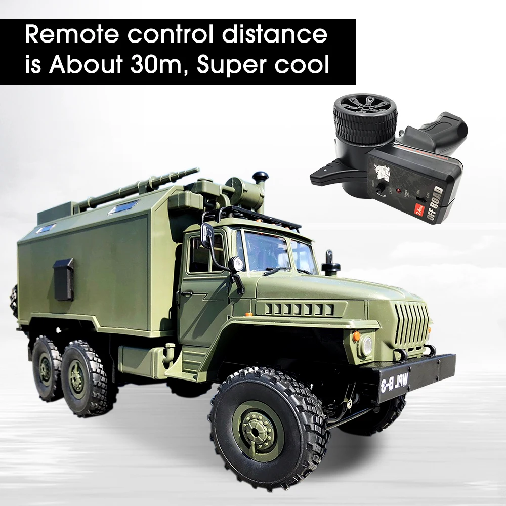 WPL грузовик игрушки для мальчиков RC грузовик B36 Урал 1/16 2,4G 6WD дистанционного Управление Военный Грузовик Рок Гусеничный автомобиль RC хобби Карро eletrico