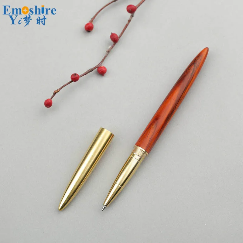 Brass Solid Wood Signature Pen Ballpoint Black Roller Ball High-grade Business Gifts Personalized Stationery P441 | Канцтовары для
