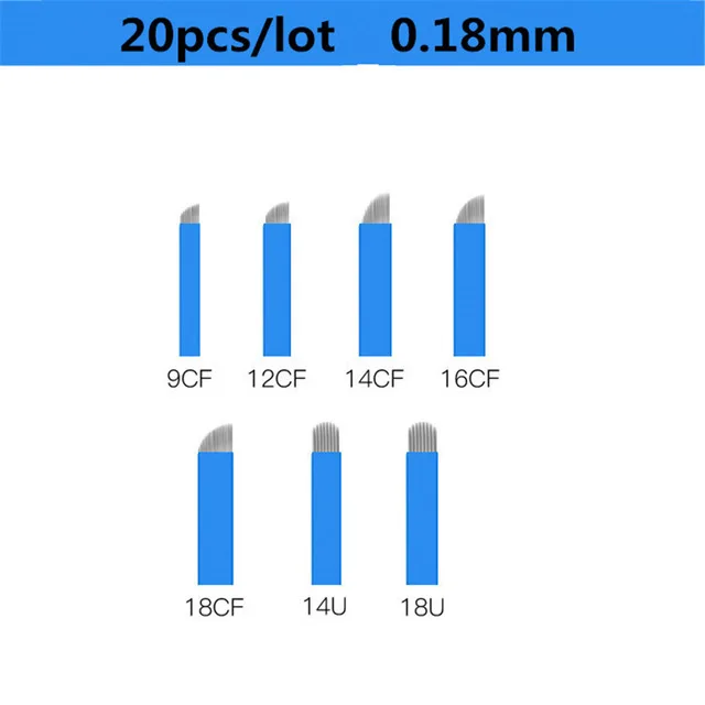 20 шт. перманентные иглы для макияжа ручные бровей лезвия 3D вышивки микроблейдинг