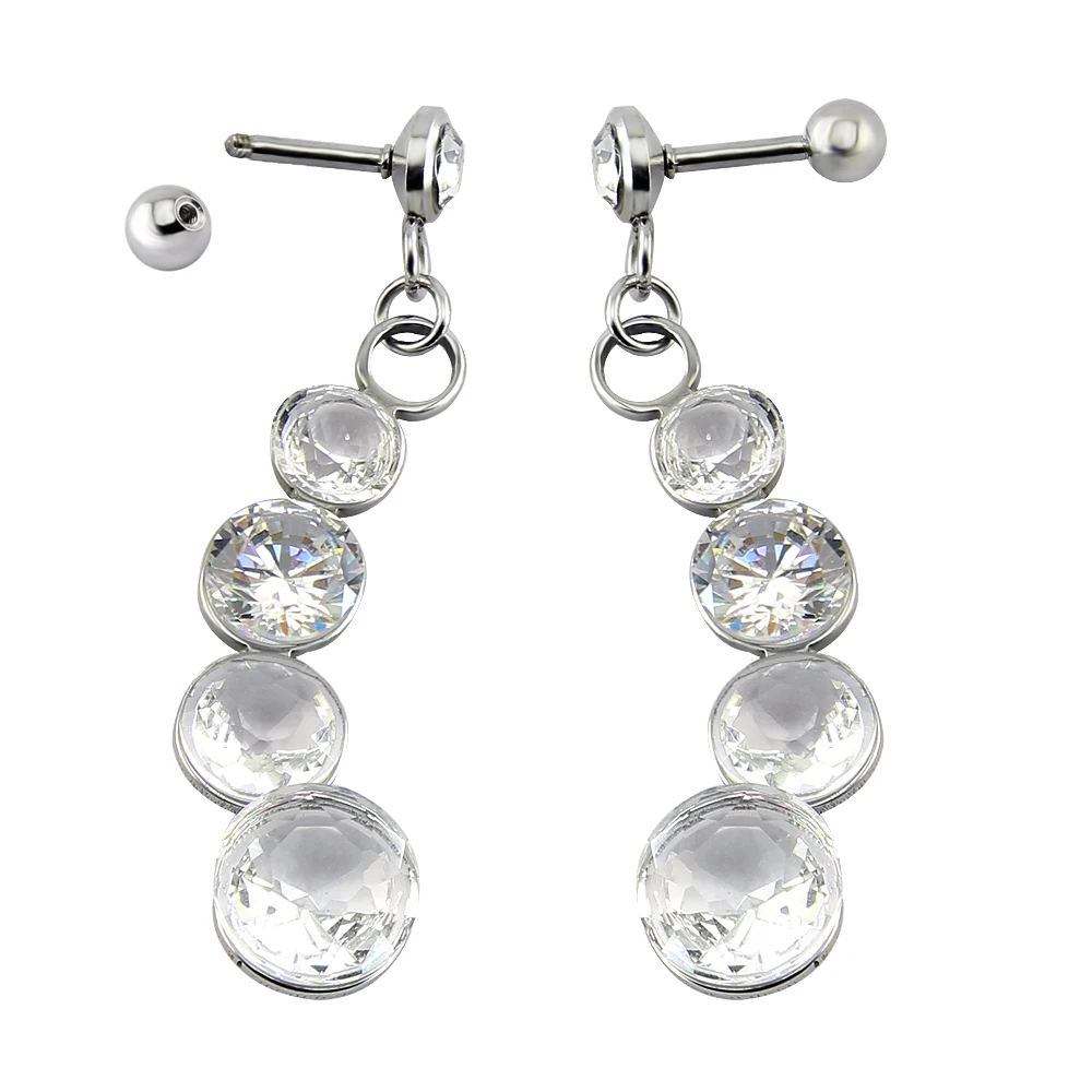 1 пара великолепных чистых ушных хрящей для пирсинга серьги гвоздики из