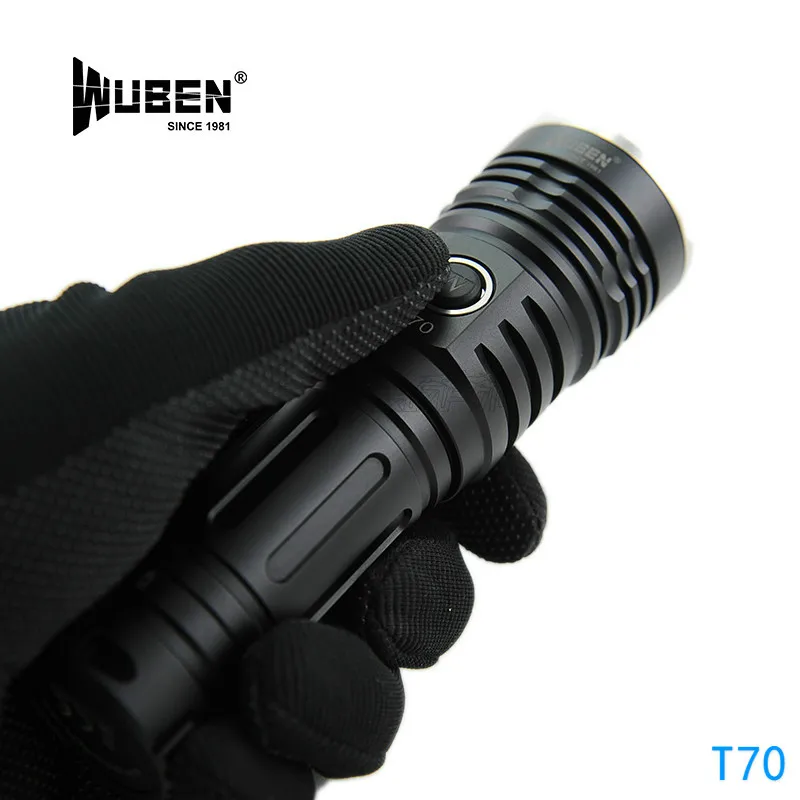 Wuben T70 type-C перезаряжаемый фонарик CREE XHP70.2 max 4200 люмен луч 250 м ручной с 26650 кабелем
