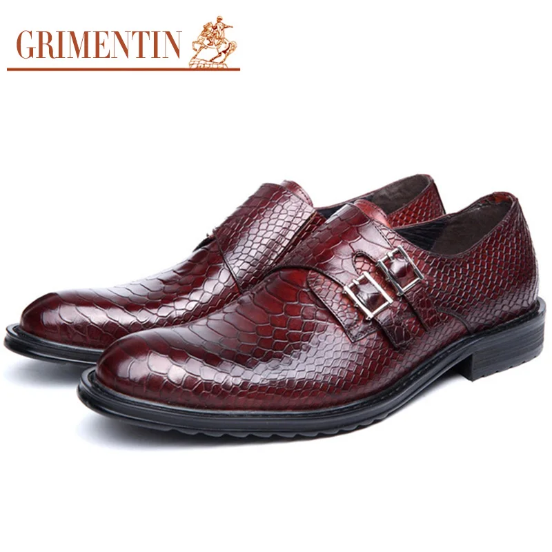 Мужские классические туфли GRIMENTIN винтажные из натуральной кожи на плоской