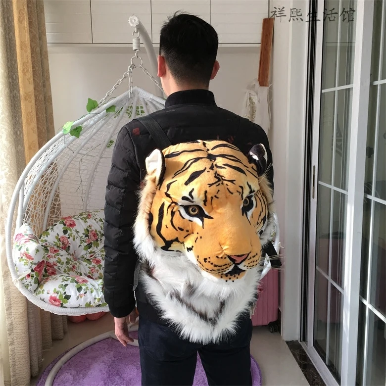Высококачественный рюкзак с 3d рисунком головы тигра белый повседневный для
