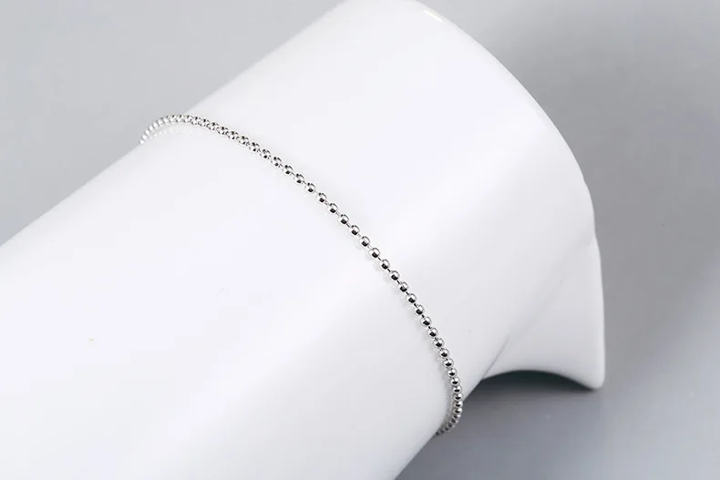 Женский браслет с бусинами и цепочкой элегантный из стерлингового серебра 925