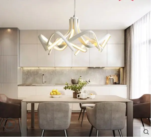 Современная Минималистичная прямоугольная обеденная Настольная лампа с тремя