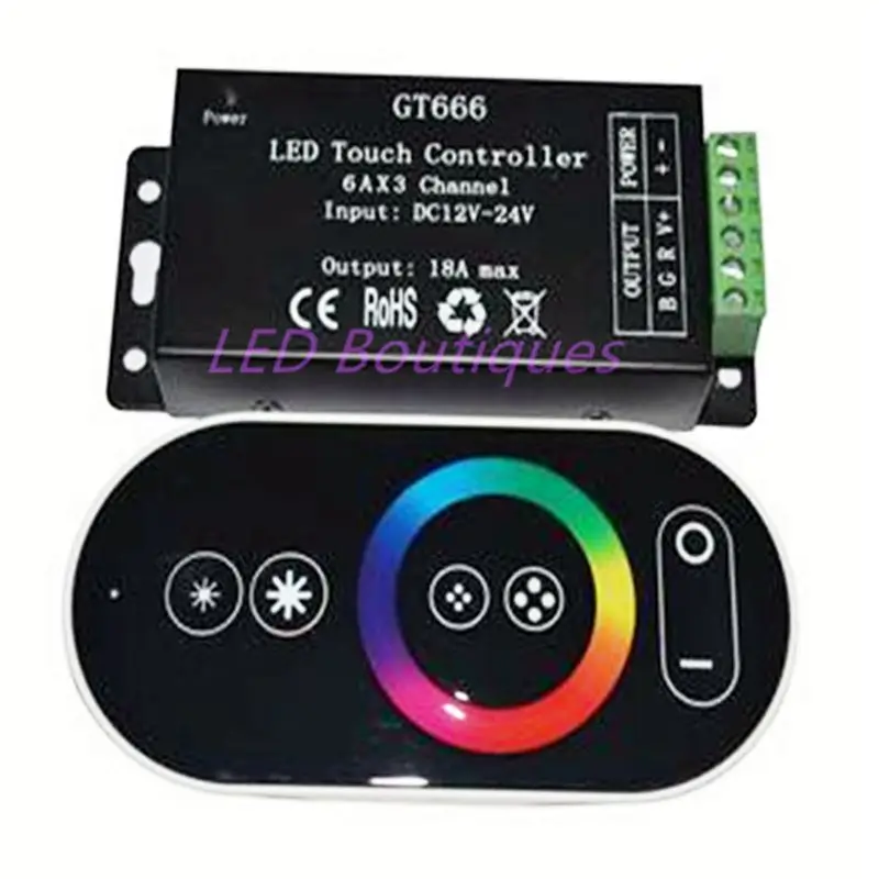 DC12 24V GT666 RF ИК пульт дистанционного управления RBG светодиодный контроллер 6Ax3channel
