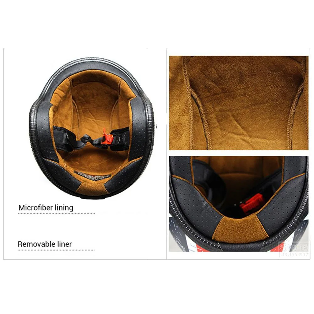 Мотоциклетный шлем в стиле ретро винтажный из синтетической кожи Casco Moto Cruiser Chopper