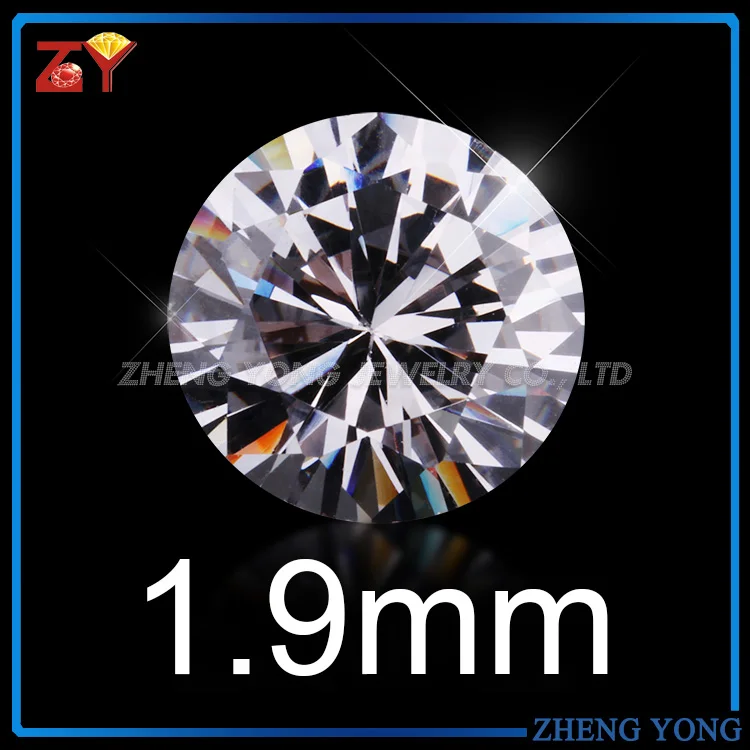 1.9mm-5A-1000pcs 1000 шт./лот AAAAA качество 0,8~ 3,0 мм белый кубический цирконий камень круглый блестящий огранки свободные CZ камень искусственные камни для ювелирных изделий - Цвет: 1.9mm-5A-1000pcs