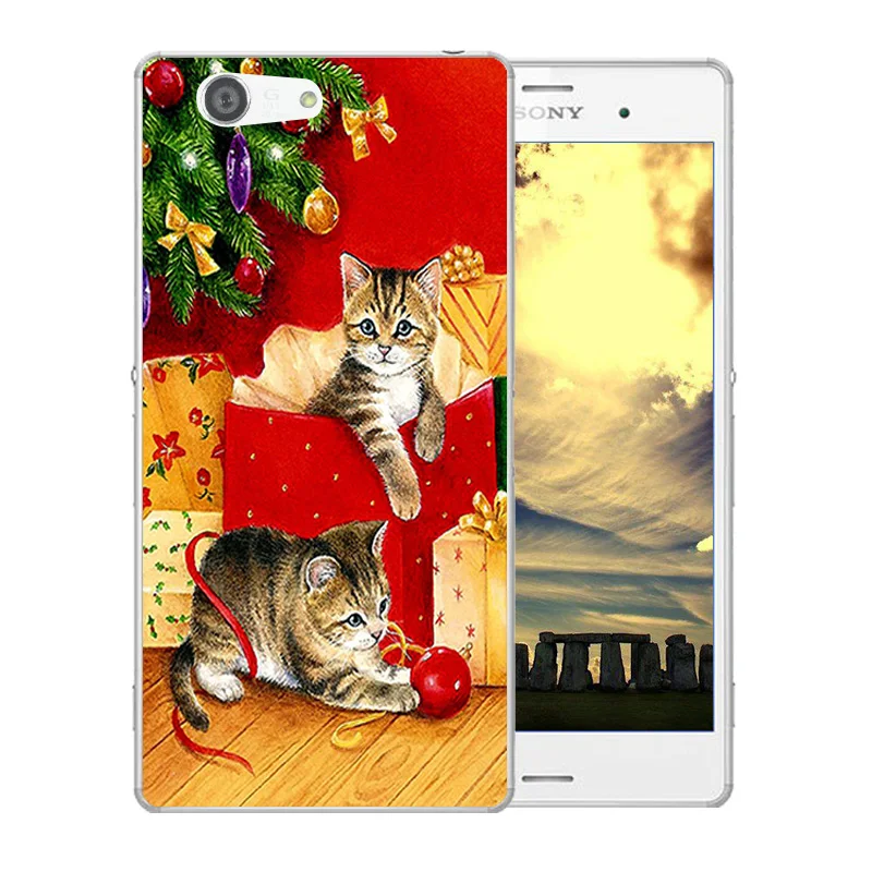 Мягкий силиконовый чехол для Sony Xperia Z3 Compact mini с рисунком Merry X'MAS телефона M55W D5803