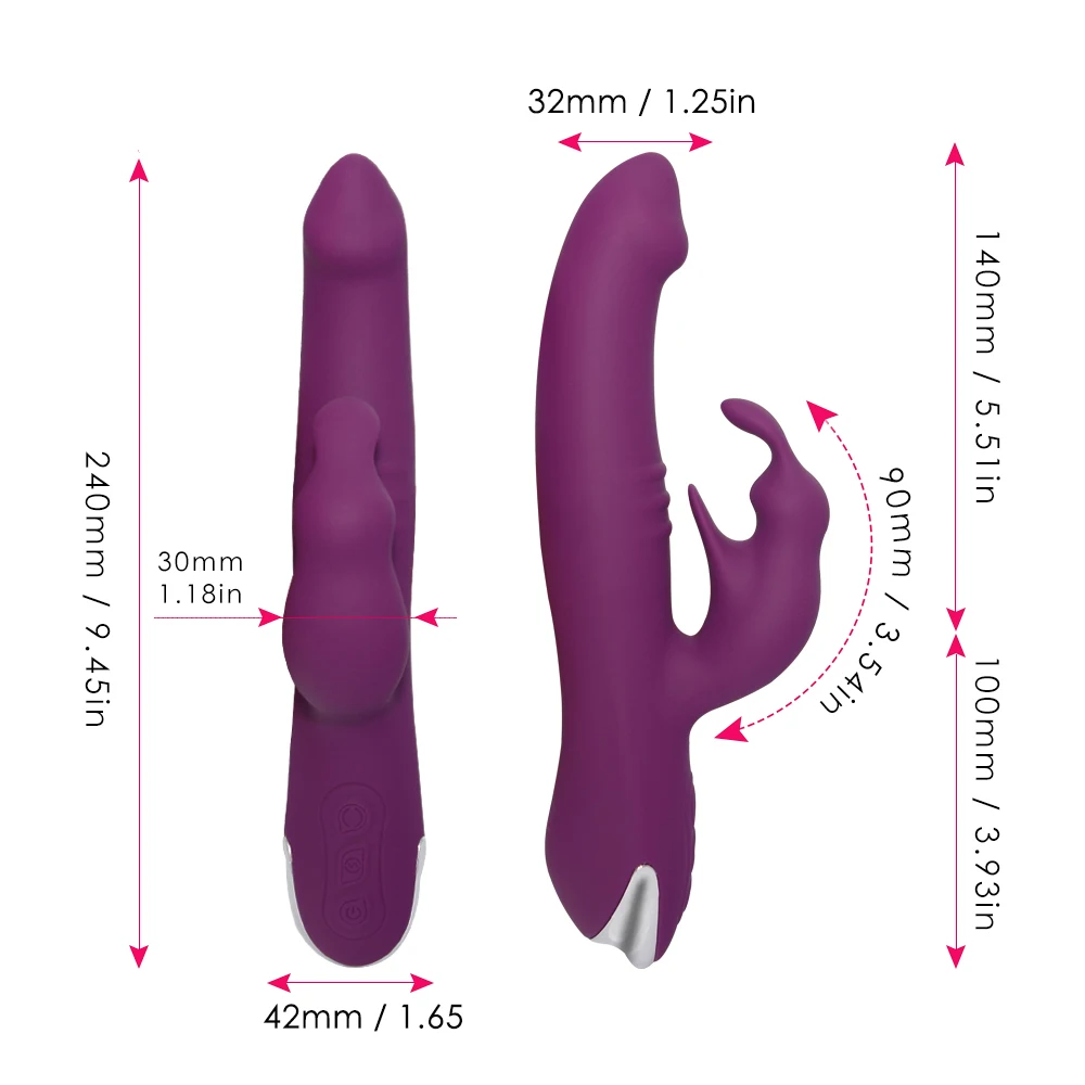 Вращающийся фаллоимитатор вибратор USB Перезаряжаемый G Spot Кролик Стимулятор