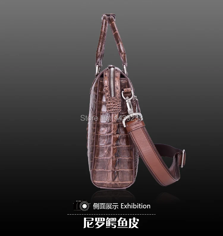 Мужская сумка через плечо из натуральной кожи аллигатора деловая крокодиловой