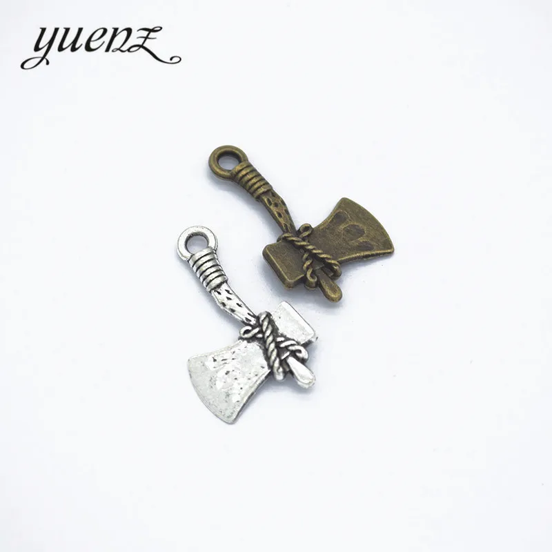 YuenZ 10pcs Bronze Tibetan Silver Plated ax Charms Pendant Jewelry Making Accessories DIY Crafts 28*17mm J213 | Украшения и