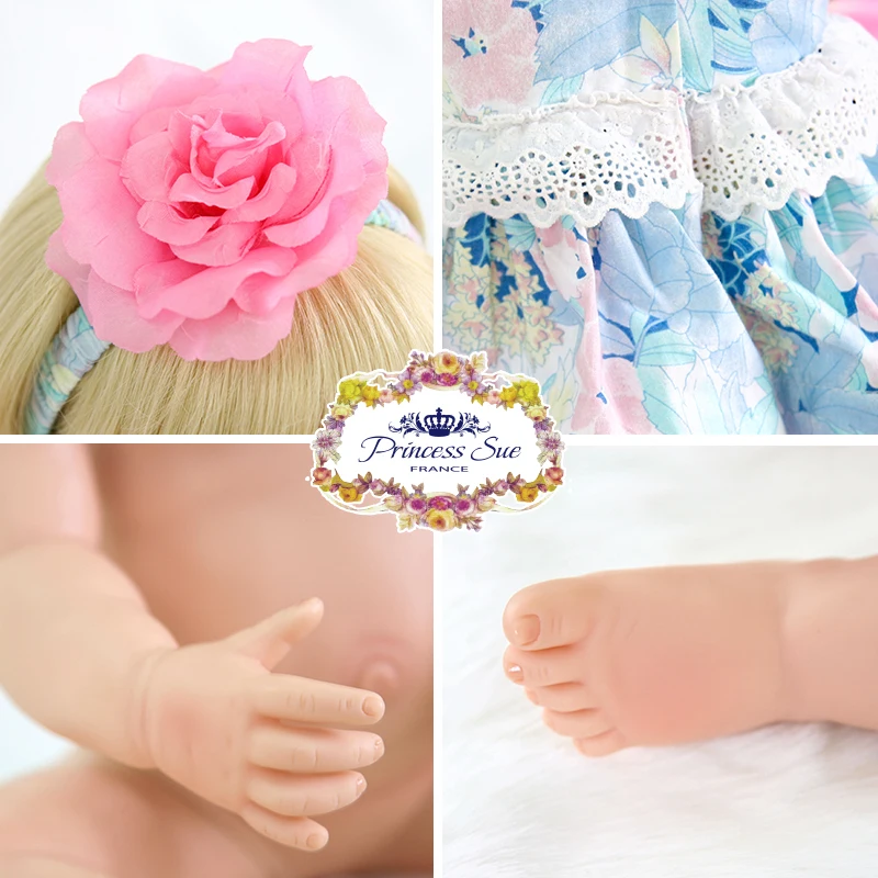 Bebe reborn 22 дюймов полное тело виниловых Reborn для маленьких девочек куклы Высокое