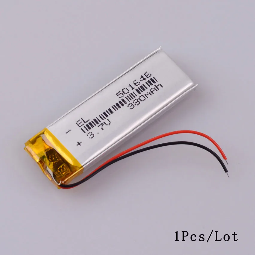 1 3,7 V 380mAh 501646 Литий-полимерная LiPo аккумуляторная батарея, ионные батареи для samsung YP-U5 плеера, маленькие игрушечные наушники - Цвет: 1