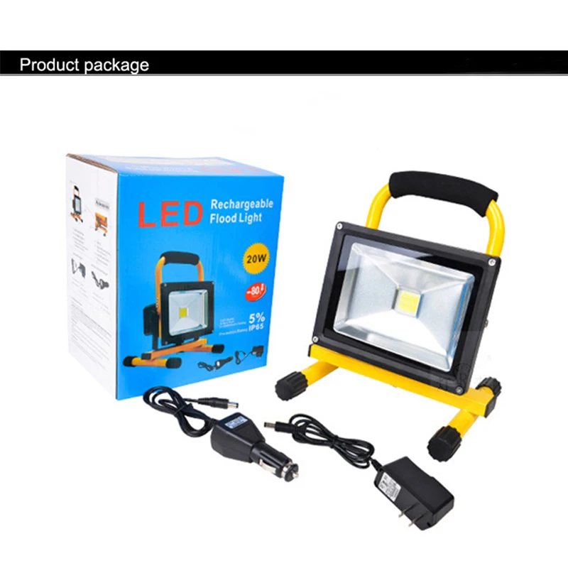 Светодиодный прожектор перезаряжаемый литий ионный аккумулятор 20 Вт 30 Ip65|flood lights