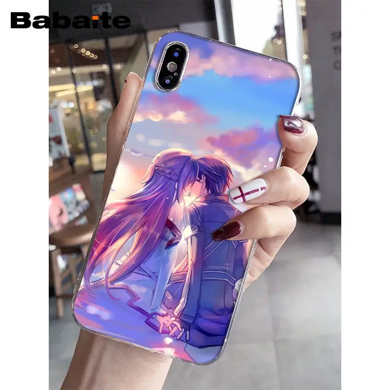 Babaite Sword Art Online SAO Japan аниме чехол для телефона для iPhone 5 5Sx 6 7 7plus 8 8Plus X XS MAX XR