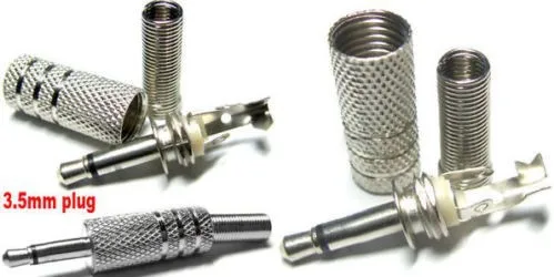 

100pcs 1/8 3.5mm MONO Male Plug Metal Audio Headset speaker connector