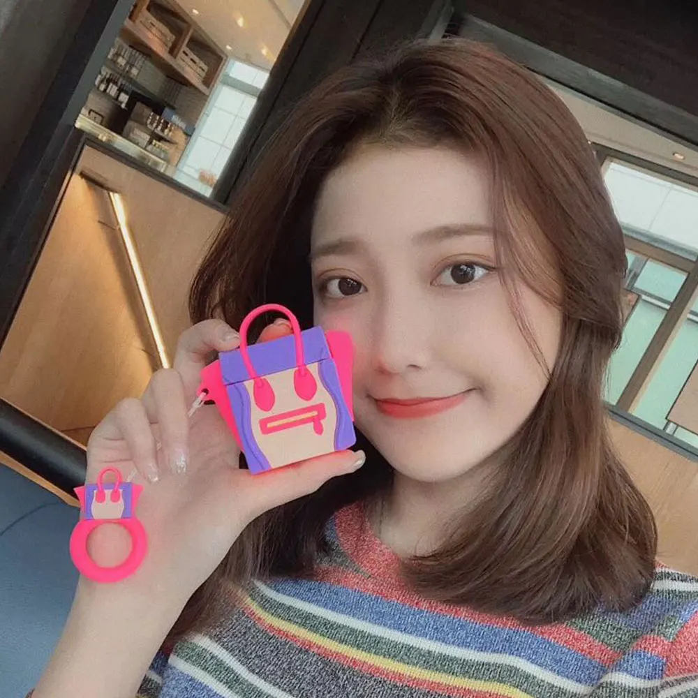 Модные 3D сшивание конфеты Tote Bluetooth беспроводная гарнитура Набор силиконовый чехол для гарнитура для airpods защитные противоударные чехлы