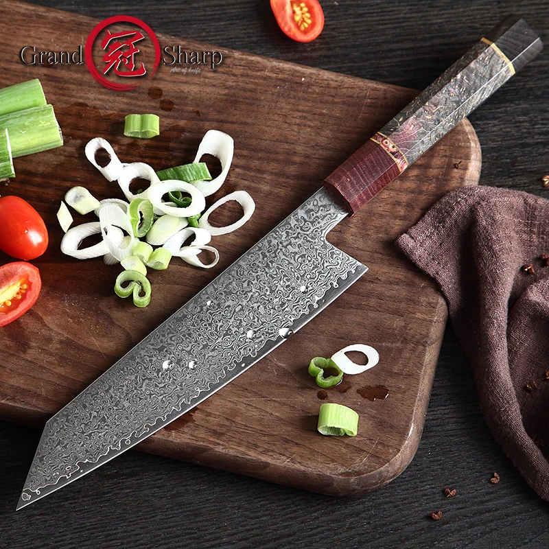 Grandsharp 8.2'' Damascus Kitchen Knife Handmade Chef Knife VG10 Japanese Damascus Steel Kiritsuke Kitchen Knife Gift Box Hot
