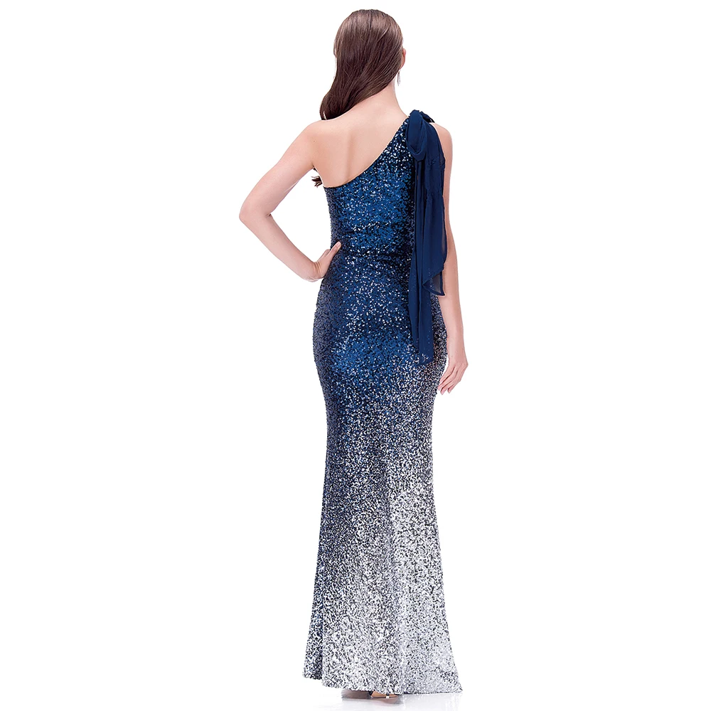 Женское вечернее платье Angel-fashions для матери невесты на одно плечо с лентами и